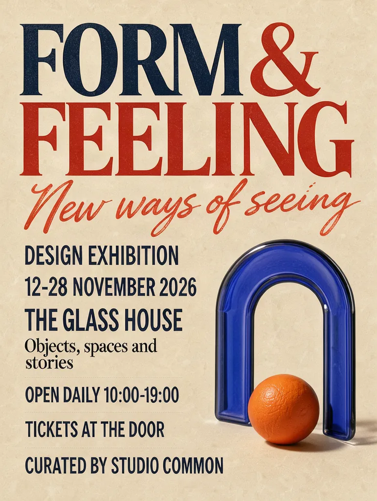 A flat front-facing finished art exhibition poster on warm ivory paper, all edges inside the frame, made with FLUX 3 Image Klein