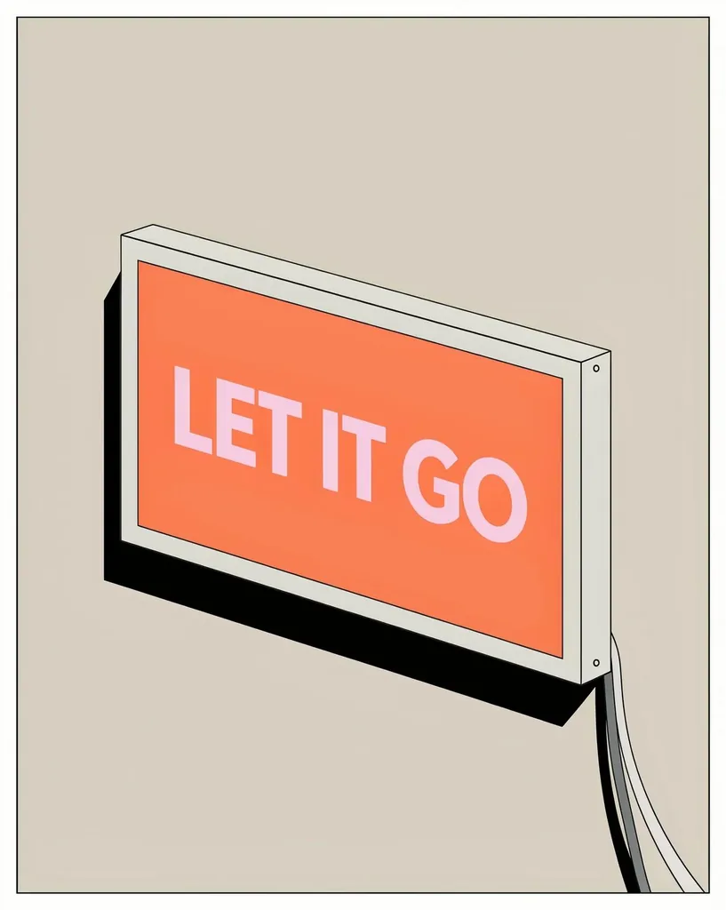 Illustrated sign reading LET IT GO, made with FLUX 3 Image Klein
