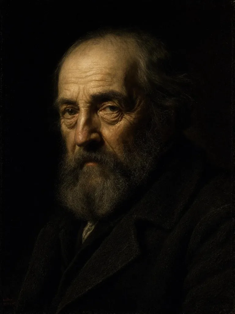 Low-key portrait of an old bearded man, made with FLUX 3 Image Klein