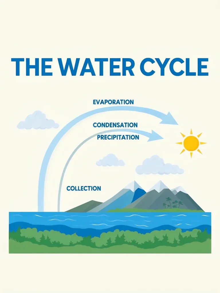 The water cycle infographic, made with FLUX 3 Image Klein