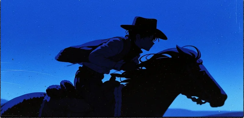 Male cowboy riding horse through the desert, close up shot, style reference 2, made with Krea 2